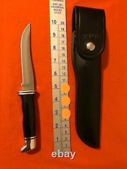 Vintage Buck 121 Fisherman Hunting Knife & Sheath 1972 1986 USA