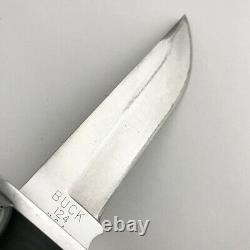 Vintage Buck 124 Frontiersman Knife with Sheath USA Made Pre 1986