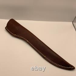 Vintage Buck 127 Knife Fixed 9 Blade Antler Handle With Sheath