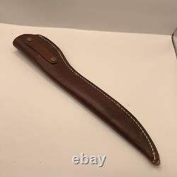 Vintage Buck 127 Knife Fixed 9 Blade Antler Handle With Sheath