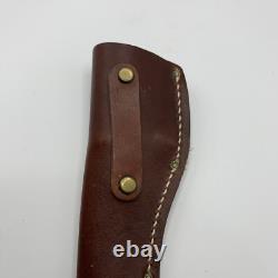 Vintage Buck 127 Knife Fixed 9 Blade Antler Handle With Sheath