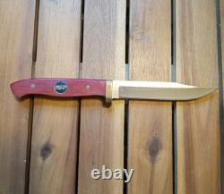 Vintage Buck 727 Battling Bucks Wood Fixed Blade Knife 2003 with Sheath