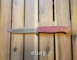Vintage Buck 727 Battling Bucks Wood Fixed Blade Knife 2003 with Sheath