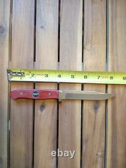 Vintage Buck 727 Battling Bucks Wood Fixed Blade Knife 2003 with Sheath