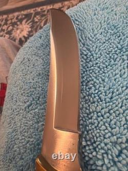 Vintage Buck Akonua USA Fixed Blade Knife with Buck Sheath