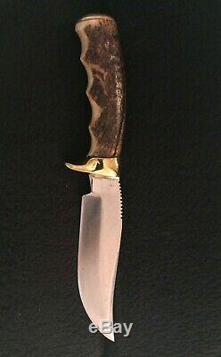 Vintage Bull Whip Signature Rudy Ruana Custom Brassie Knife with original sheath