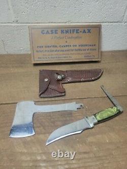 Vintage CASE XX 1935 Patent Handle Knife Hatchet Ax Combo Tested XX with Box