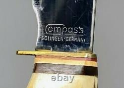 Vintage COMPASS Germany 846 SS Old Stag Survival Hunter Knife ORIGINAL Sheath