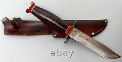 Vintage CRAFTSMAN USA Fixed Blade Hunting Knife Leather Wrapped Handle