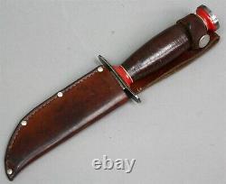 Vintage CRAFTSMAN USA Fixed Blade Hunting Knife Leather Wrapped Handle