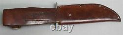 Vintage CRAFTSMAN USA Fixed Blade Hunting Knife Leather Wrapped Handle