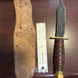 Vintage Camillus NY Fixed Blade Pilot Survival Knife withSheath 3-1974 vietnam era