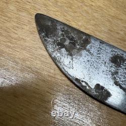 Vintage Carbon Steel Fixed Blade Antler Handle Hunting Knife