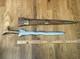 Vintage Carbon Steel Moro Kris Philippines Sword Knife With Wooden Scabbard