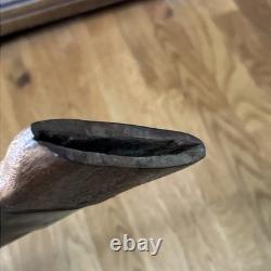 Vintage Carbon Steel Moro Kris Philippines Sword Knife With Wooden Scabbard