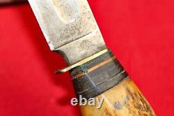 Vintage Carl Schlieper Eye Brend Jim Bowie Hunting Knife Stag Handle