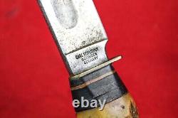 Vintage Carl Schlieper Eye Brend Jim Bowie Hunting Knife Stag Handle