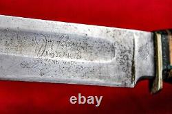 Vintage Carl Schlieper Eye Brend Jim Bowie Hunting Knife Stag Handle