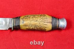 Vintage Carl Schlieper Eye Brend Jim Bowie Hunting Knife Stag Handle