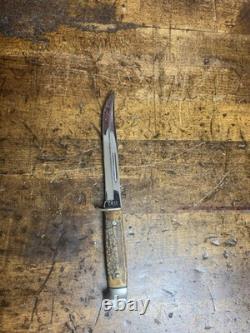 Vintage Case Fin Stag Fixed Blade Knife 5inch
