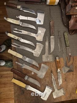 Vintage Case Kinfolks Kabar Knife Hatchet Combos And More Brands LOOK