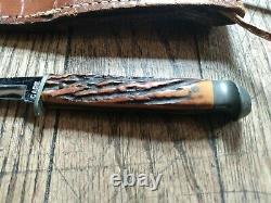 Vintage Case XX 3 1/4 Fixed Blade Fishing/Hunting Knife With Sheath Stag Handle