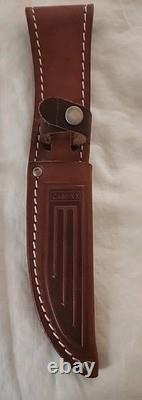 Vintage Case XX 366 Fixed Blade Hunting Knife With Stacked Leather Handle & Sheath