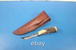 Vintage Case XX 523 3-1/4 SS Stag Pheasant Hunting Bird Knife + Sheath