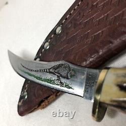 Vintage Case XX 523-3 1/4 SSP Small Bird knife with Leather Sheath 1982 Stag