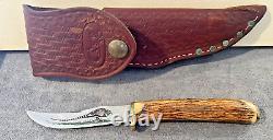 Vintage Case XX 523-3 1/4 SSP Small Bird knife with Leather Sheath-916.23