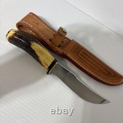 Vintage Case XX Fixed Blade Hunting Knife & Sheath / 523-5