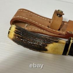 Vintage Case XX Fixed Blade Hunting Knife & Sheath / 523-5