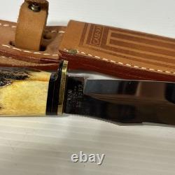Vintage Case XX Fixed Blade Hunting Knife & Sheath / 523-5
