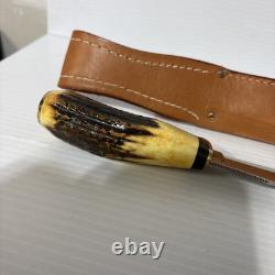 Vintage Case XX Fixed Blade Hunting Knife & Sheath / 523-5