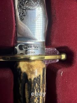 Vintage Case XX Kodiak Fixed Blade Hunting Knife With Sheath, Box, Papers Nib
