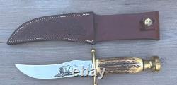 Vintage Case XX Kodiak Hunter Stag Fixed Blade Knife + Sheath + Box