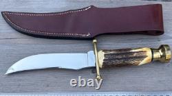 Vintage Case XX Kodiak Hunter Stag Fixed Blade Knife + Sheath + Box
