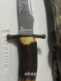Vintage Case XX Kodiak Hunter Stag Handle Fixed Blade Hunting Knife with Sheath