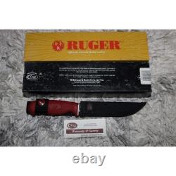 Vintage Case XX Ruger Fixed Blade Knife 216-5 Red Grip with Sheath LT216-5 SS NIB