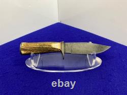 Vintage Clip Point Hunting Knife with Sheath Fixed Blade