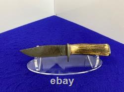 Vintage Clip Point Hunting Knife with Sheath Fixed Blade