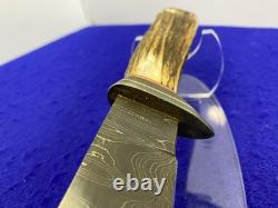 Vintage Clip Point Hunting Knife with Sheath Fixed Blade