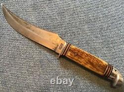 Vintage Craftsman Hunting Knife Pat. No. 1967479 with Sheath & Sharpening Stone