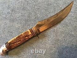 Vintage Craftsman Hunting Knife Pat. No. 1967479 with Sheath & Sharpening Stone