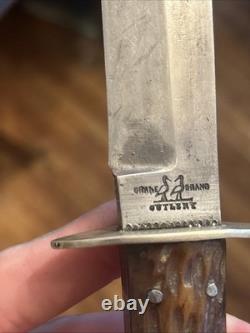 Vintage Crane Brand Cutlery Bowie Knife & Sheath Kissing Crane Robert Klass
