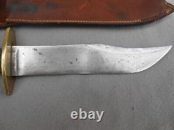 Vintage Crocodile Bowie Hunting Knife Stag Handle With Crocodile Etch H Duty