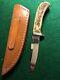Vintage Custom Alex Graham Stag Hunting Knife Tapered Tang Handmade Rare 80s