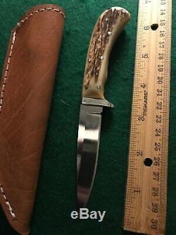 Vintage Custom Alex Graham Stag Hunting Knife Tapered Tang Handmade Rare 80s