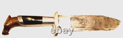Vintage Custom Mexican Bowie Style Knife, 11-in OAL with 6.5-in Etched Blade