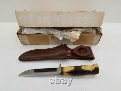 Vintage Custom Norway Morseth Brusletto Stag Handle 5 Fixed Blade Knife